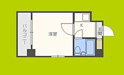 EPO長堀レジデンス2 1Kの間取図画像