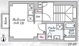 サントミ秋葉原 3階ワンルームの間取り