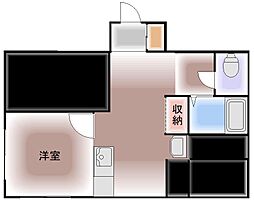 サントミ保木間マンション 1Kの間取図画像