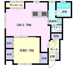 アサヒ 1階1LDKの間取り
