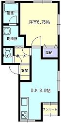 ジョイフル・アウル 1DKの間取図画像