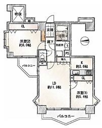 間取図画像 2LDK