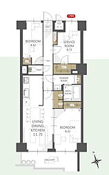 ライオンズガーデン西千葉 404号室 3LDKの間取り