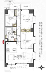 ラミアール西船橋 707号室 3LDKの間取り