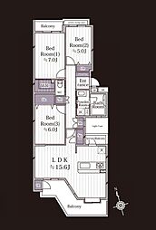 間取図画像 3LDK