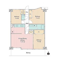 ビューパレー南柏 3LDKの間取図画像