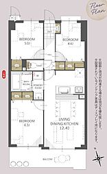 ライオンズガーデン東船橋 3LDKの間取図画像