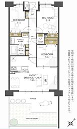 ライオンズマンション千葉グランドタワー 3LDKの間取図画像