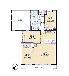ライオンズマンション京成大久保 3LDKの間取図画像