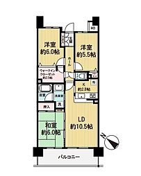 アクアウイング353ベイコート 3LDKの間取図画像