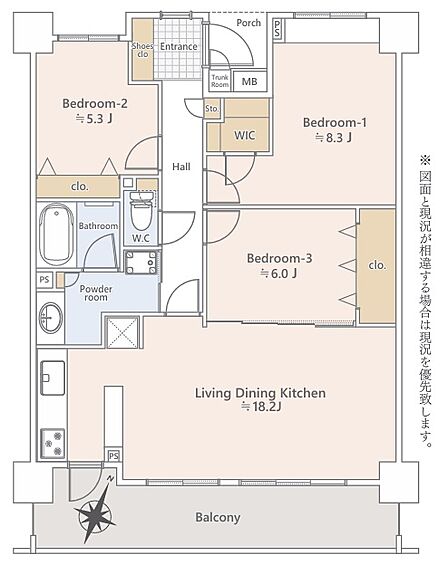 3LDK 間取り