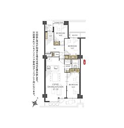 稲毛スカイマンションB棟 3LDKの間取図画像