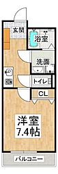 神戸アスタカレッジハイツ 1Kの間取図画像