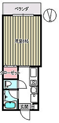 ハイム小宮 1Kの間取図画像