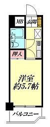 ダイアパレスプレステージ上杉 1Kの間取図画像