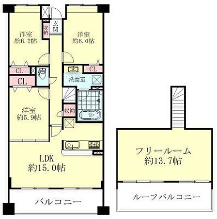 3LDK 間取り