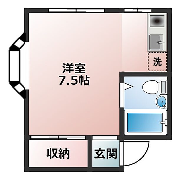 神奈川県川崎市中原区井田2丁目(賃貸アパート1R・1階・17.35㎡)の写真 その2