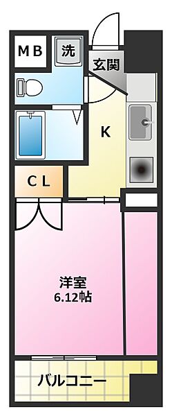 バージュアル武蔵小杉 506｜神奈川県川崎市中原区今井西町(賃貸マンション1K・5階・20.50㎡)の写真 その2