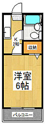 コーポ秋津 1Kの間取図画像