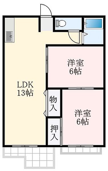 大阪府堺市中区東山(賃貸アパート2LDK・2階・48.00㎡)の写真 その2