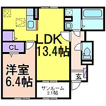 グレースメロウ　E  ｜ 栃木県鹿沼市茂呂（賃貸アパート1LDK・1階・50.87㎡） その2