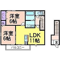 グランドルーＡ棟  ｜ 栃木県鹿沼市戸張町（賃貸アパート2LDK・2階・57.13㎡） その2