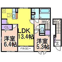 グレースメロウ　E  ｜ 栃木県鹿沼市茂呂（賃貸アパート2LDK・2階・59.16㎡） その2