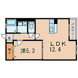 JR東海道・山陽本線 守山駅 徒歩20分の賃貸アパート 2階1LDKの間取り
