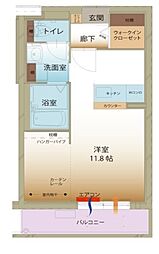 野洲市市三宅マンション ワンルームの間取図画像