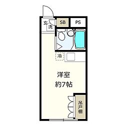 第一のぼりマンション ワンルームの間取図画像