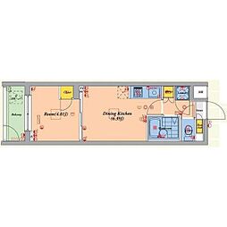 パレ・ホームズ高井戸東 3階1DKの間取り