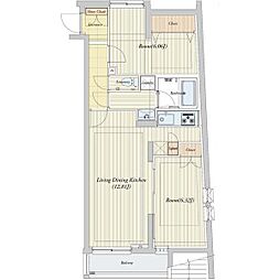 ビバリーホームズ常盤台III 1階2LDKの間取り