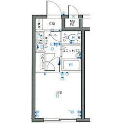 カテリーナ千駄木 1Kの間取図画像