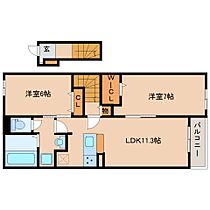 メゾンドカルムII 202 ｜ 奈良県奈良市神殿町463-2（賃貸マンション2LDK・2階・58.67㎡） その2