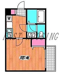 京王線 笹塚駅 徒歩6分の賃貸マンション 1階1Kの間取り