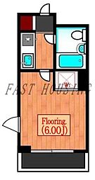 京王線 幡ヶ谷駅 徒歩11分の賃貸マンション 4階1Kの間取り