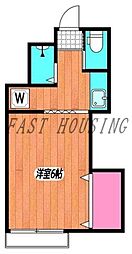 東京メトロ丸ノ内線 中野富士見町駅 徒歩12分の賃貸アパート 2階1Kの間取り