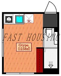 京王線 笹塚駅 徒歩5分の賃貸マンション 3階ワンルームの間取り