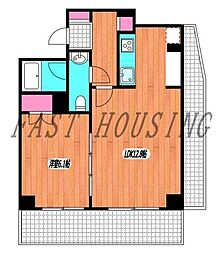 京王線 初台駅 徒歩4分の賃貸マンション 2階1LDKの間取り