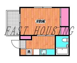 京王線 幡ヶ谷駅 徒歩12分の賃貸マンション 3階1Kの間取り