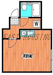都営大江戸線 西新宿五丁目駅 徒歩10分の賃貸アパート 3階ワンルームの間取り