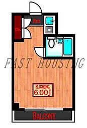 東京メトロ銀座線 青山一丁目駅 徒歩3分の賃貸マンション 13階ワンルームの間取り