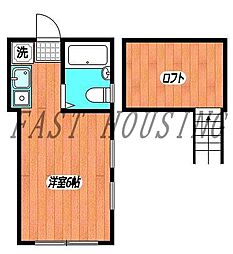 スターシェモア代田橋 ワンルームの間取図画像