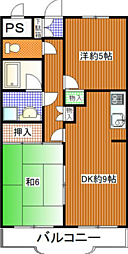 アザール・カモ 2DKの間取図画像