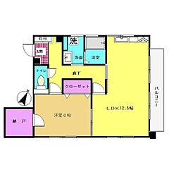 カープ松風台 1SLDKの間取図画像