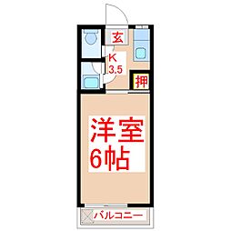 ゆうきハイツ 1Kの間取図画像