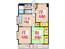 IHビル2 3DKの間取図画像