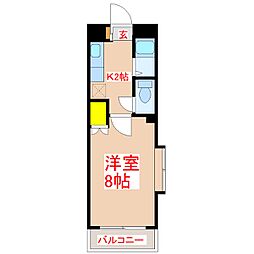 エクセル新屋敷 1Kの間取図画像