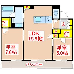 シャーメゾン春日町 2LDKの間取図画像