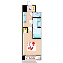 Ｓ−ＲＥＳＩＤＥＮＣＥ加治屋町ａｃｈｉｅｖｅ 3階1Kの間取り